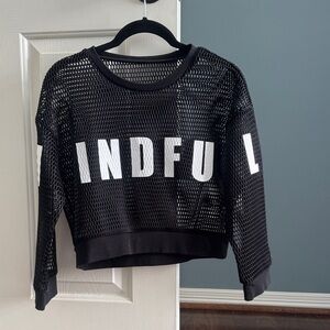 ALO Yoga Black Mesh Crop Top